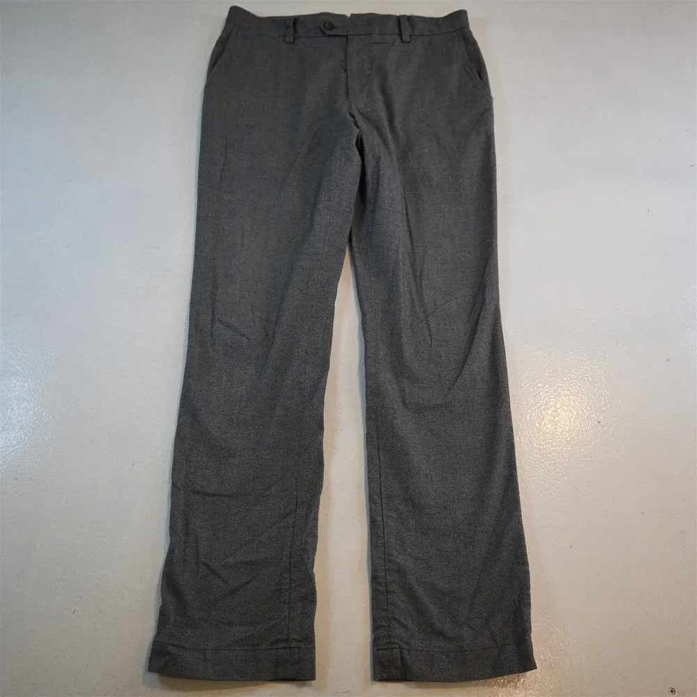 Vineyard Bines 34x34 Gray Flannel Oxford Cotton Burgee Slim Dress Mens Pants